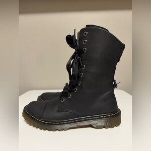 Dr. Martens YUBA Combat Boots Fold Down 2 in 1 Ribbon Lace Up Women’s US 9 Black